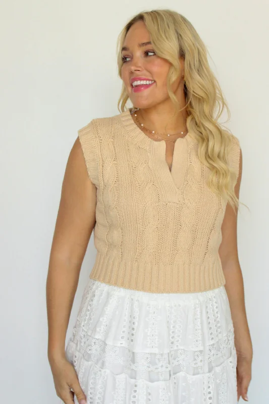 Oh My Darling Sweater Vest in Bone