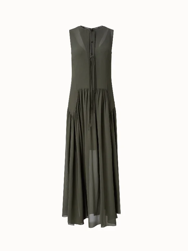 Silk Georgette Midi Dress